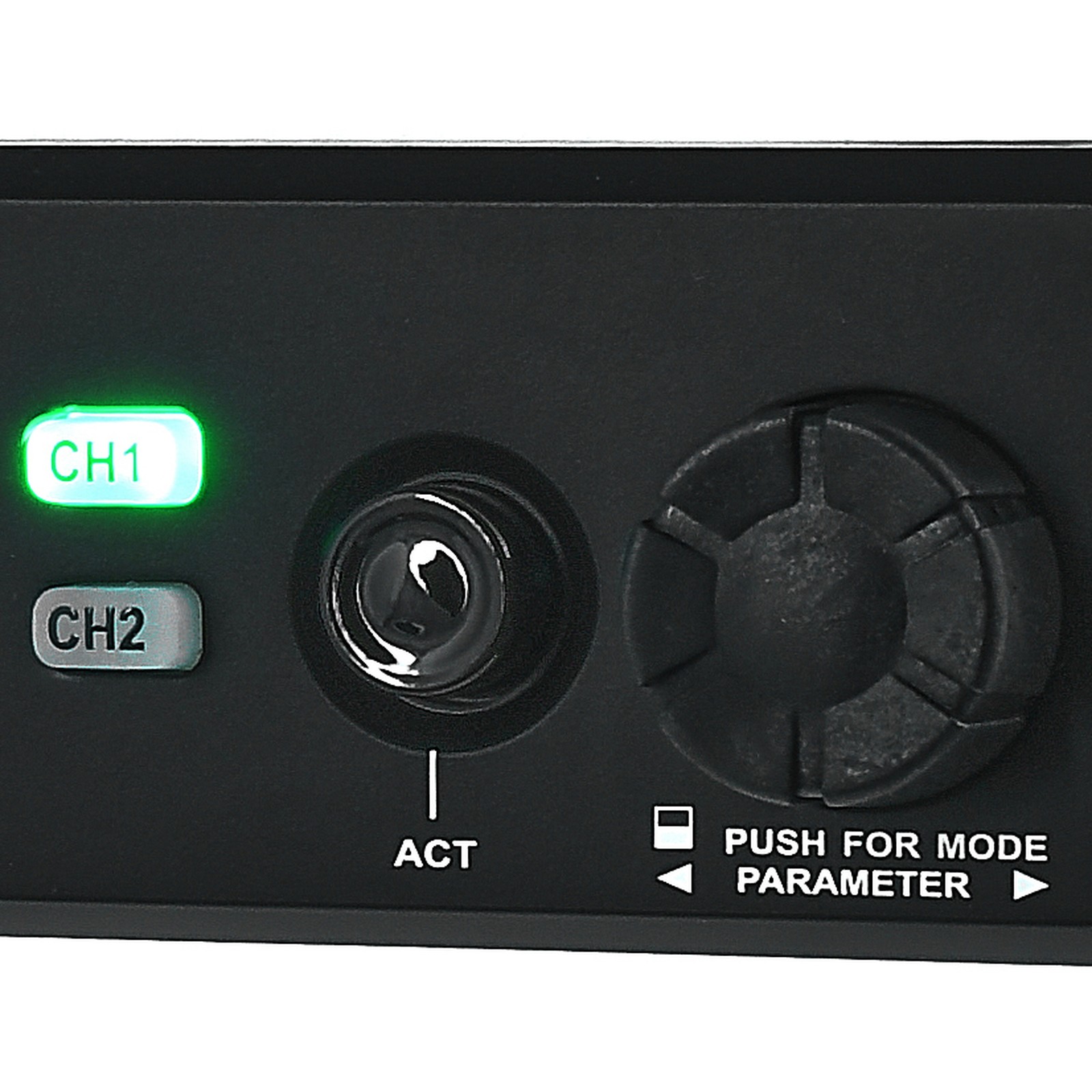 Bedienelemente des Mipro ACT-525 True Diversity UHF Empfängers