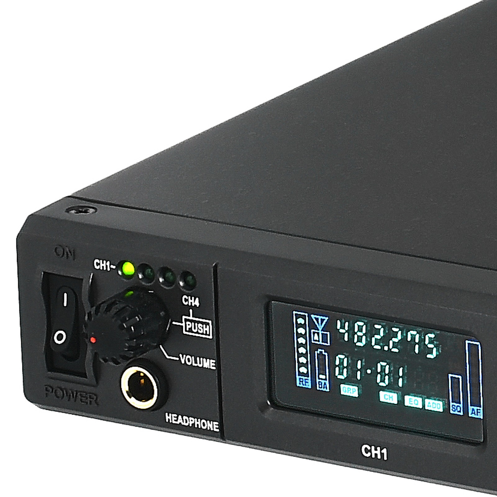 Bedienelemente des Mipro ACT-848 482-554 MHz