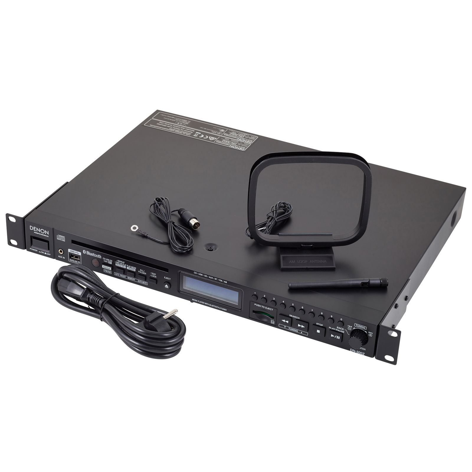 Denon Professional DN-300Z MK II CD/SD/USB/BT Player mit AM/FM Tuner inklusive Zubehör