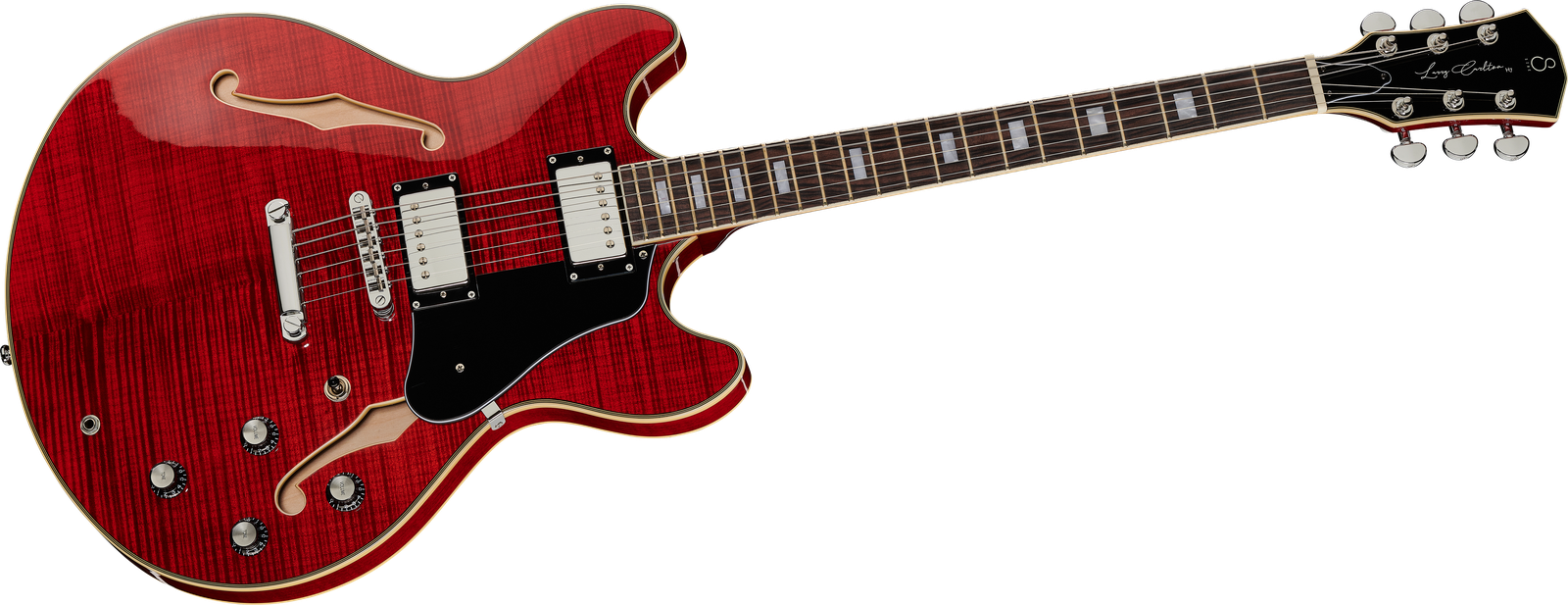 Larry Carlton H7 STR Semi-Hollow E-Gitarre in See Through Red