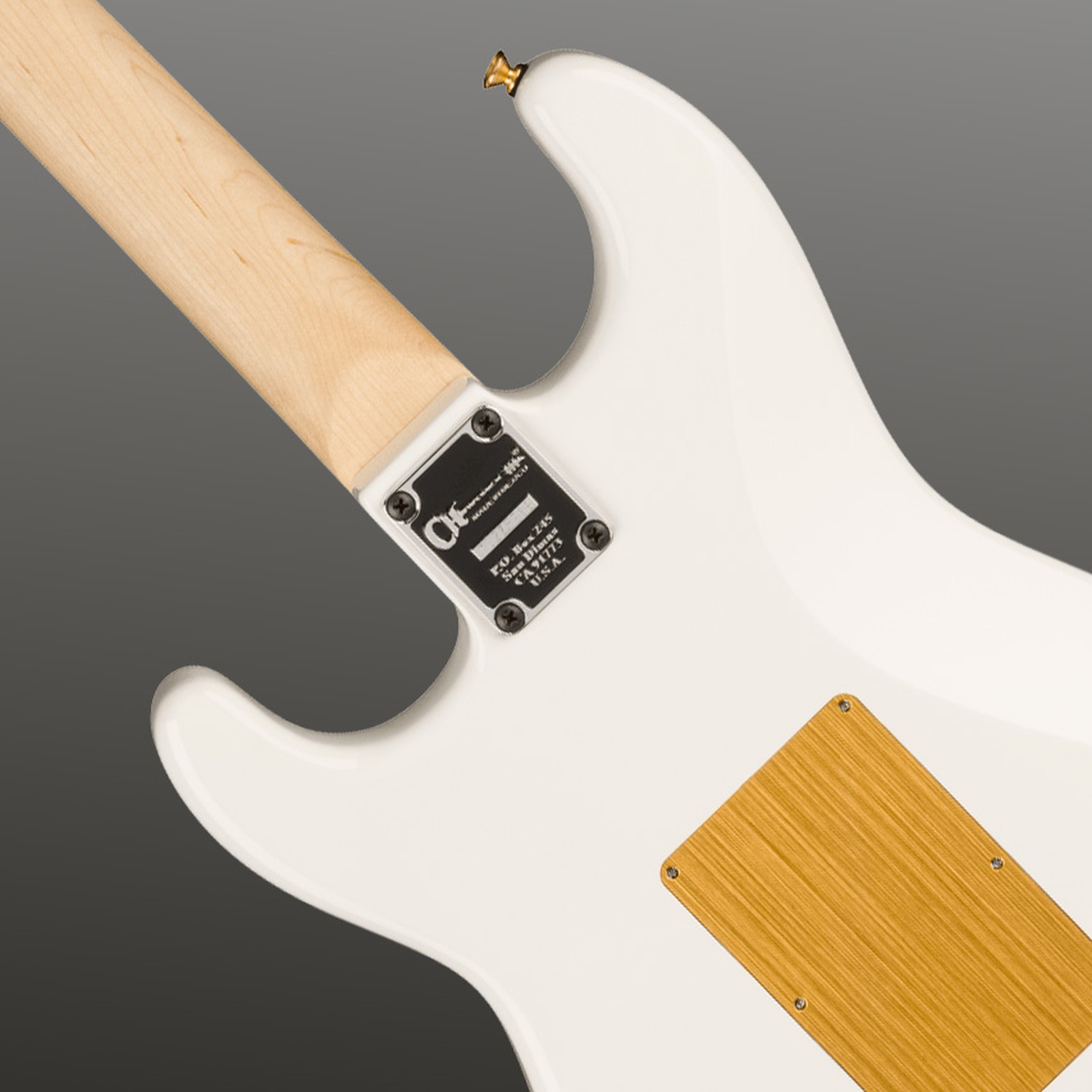 Rückseite der Charvel Pro-Mod So-Cal HH FR SWH mit verschraubtem Hals