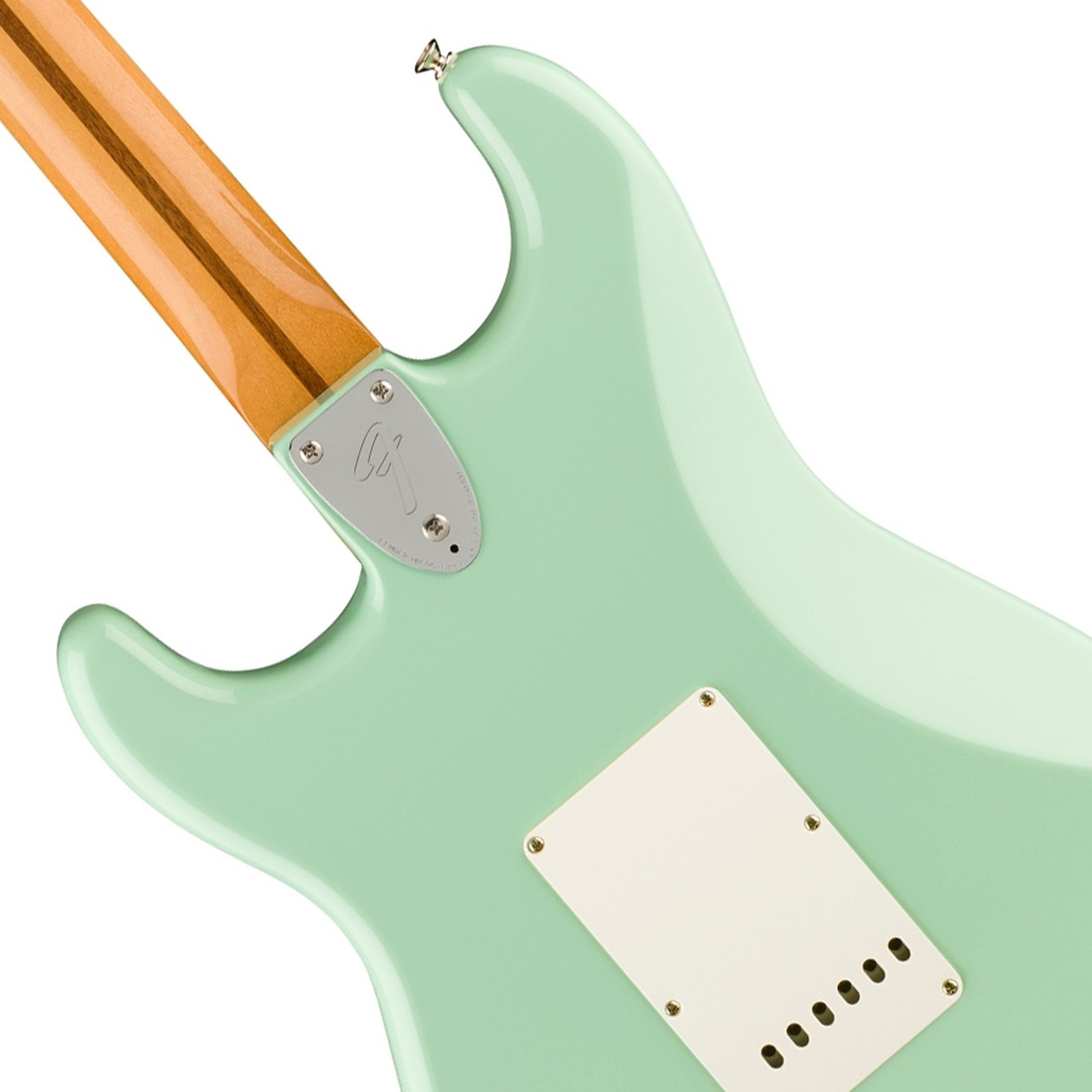 Hals mit 3-Punkt-Verschraubung auf der Rückseite der Fender Vintera II 70s Strat MN SFG