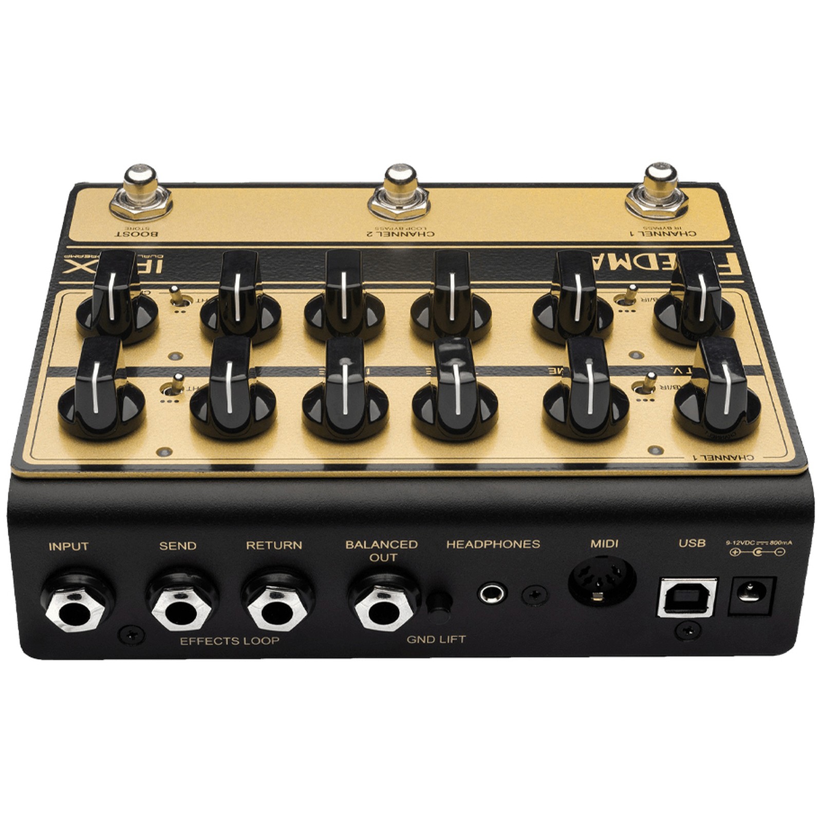 Rückseite des Friedman IR-X Dual Tube Preamp mit Anschlüssen