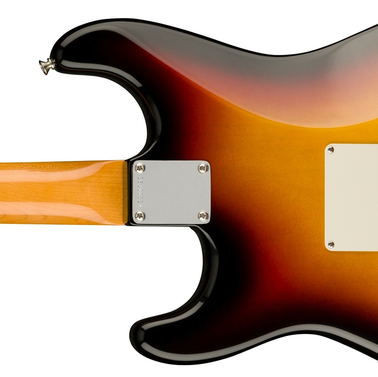 Fender E-Gitarre Stratocaster American Vintage II 61 Rosewood Sunburst von hinten mit geschraubtem Hals