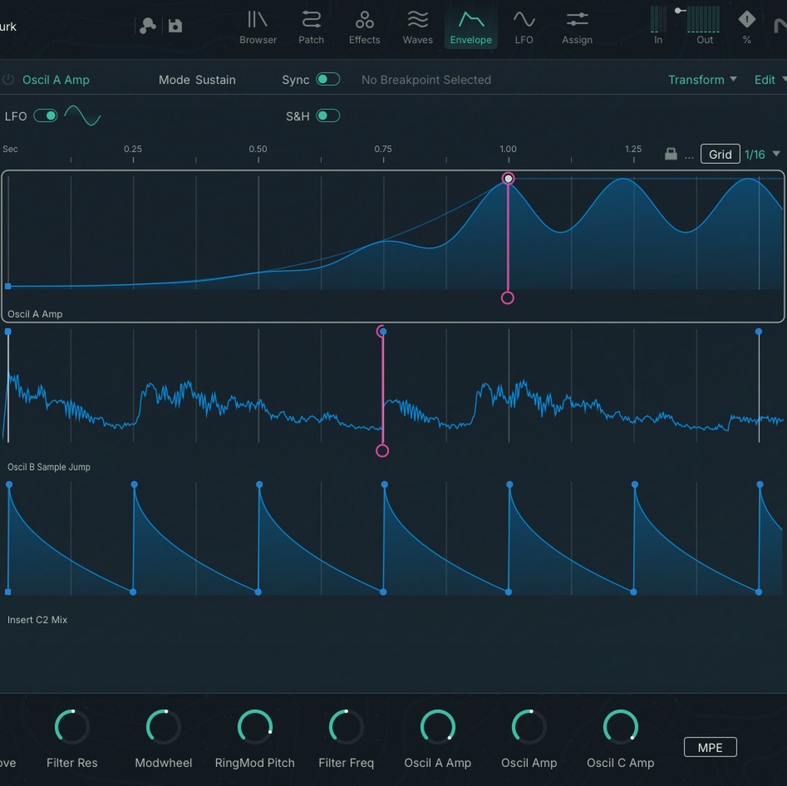 Synthesizer-Ansicht in NI Abynth 6