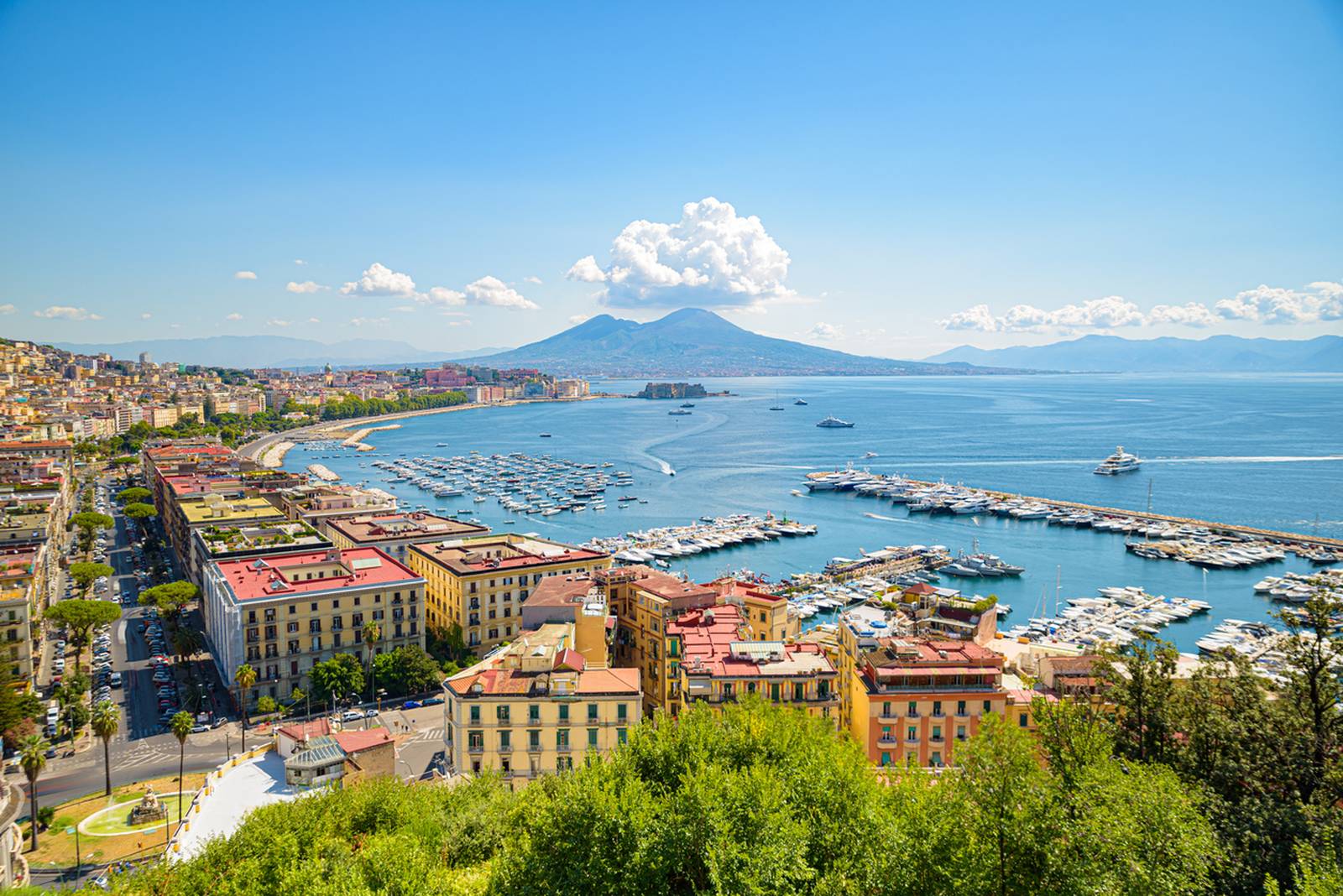 Vista sul Vesuvio e sul Golfo diNapoli