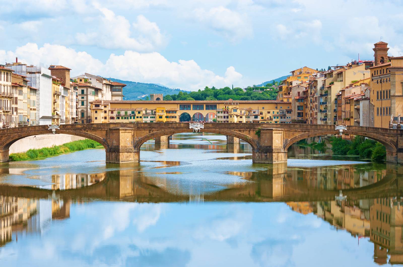 Vista romantica sul Ponte vecchio a Firenze