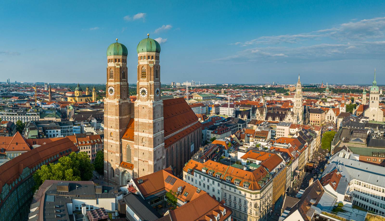 Frauenkirche en Múnich desde el aire