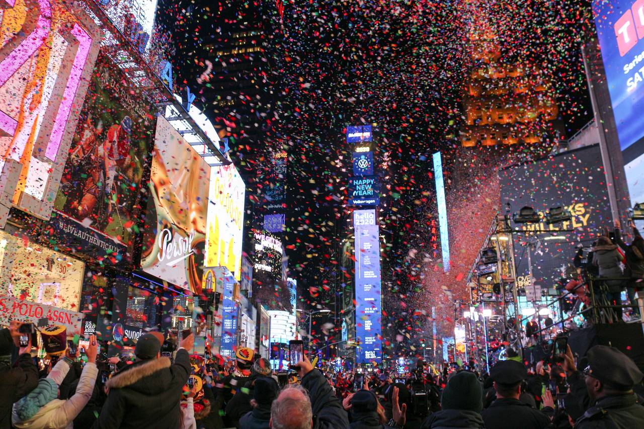 Times Square en Nueva York la noche de Nochevieja