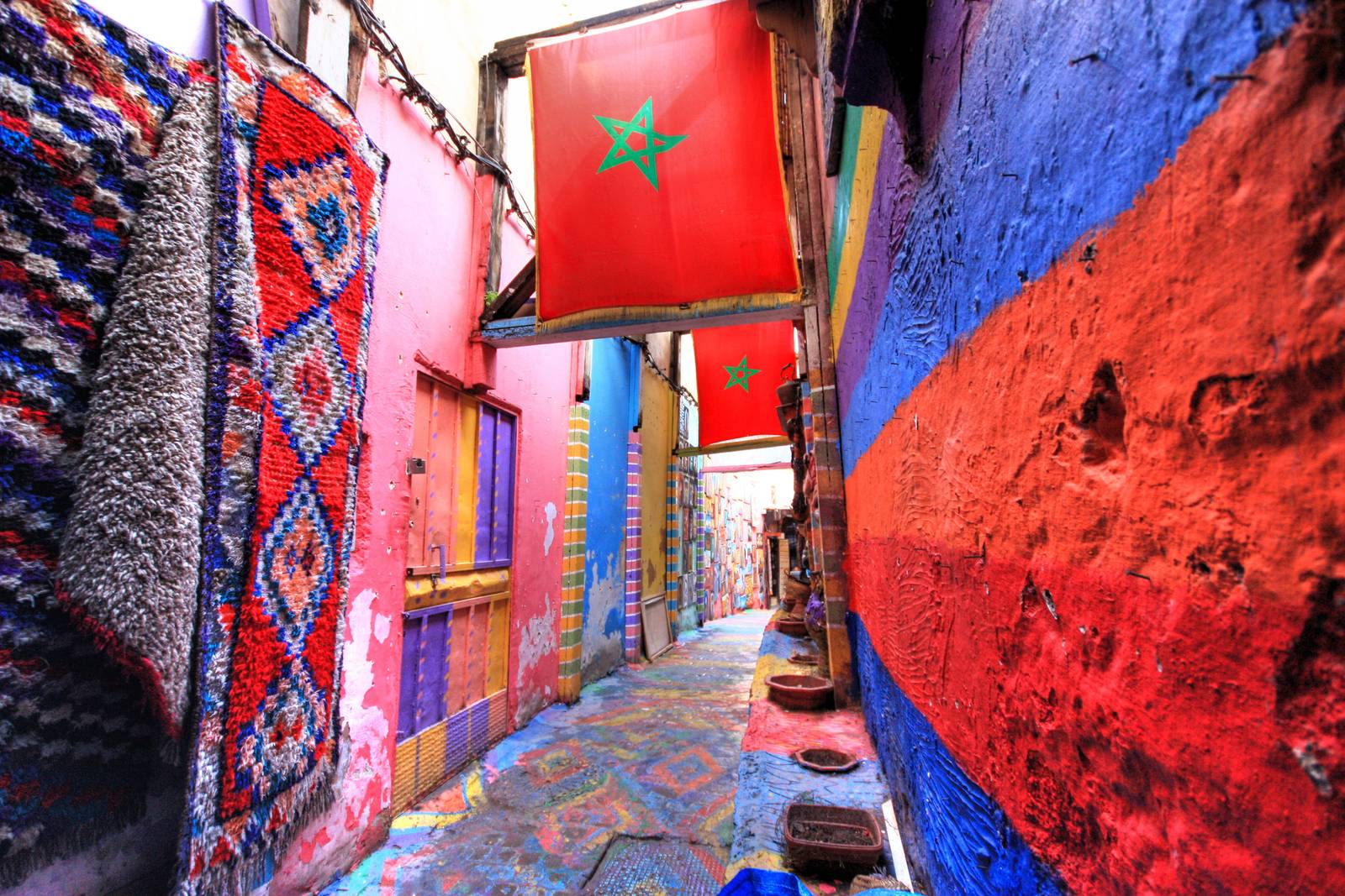 Colourful streets in the authentic medina of Fez