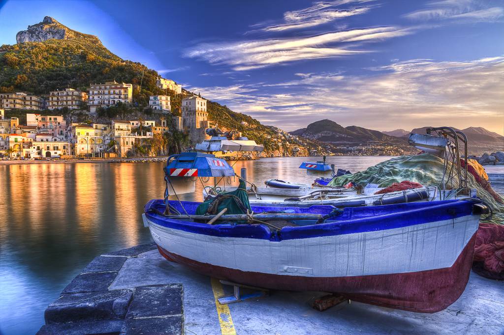Barche di pescatori a Cetara