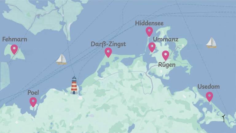 Karte der Ostseeinseln