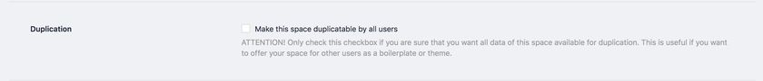 Make this space duplicatable by all users