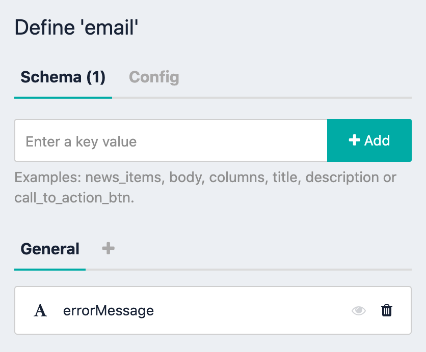 Definition of the email field