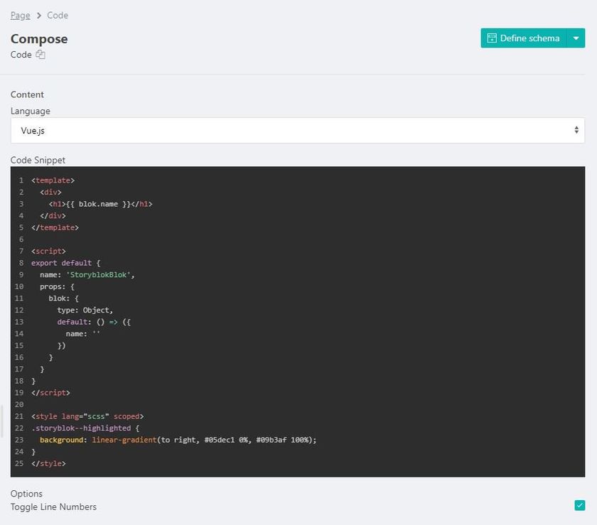 Code Field Type
