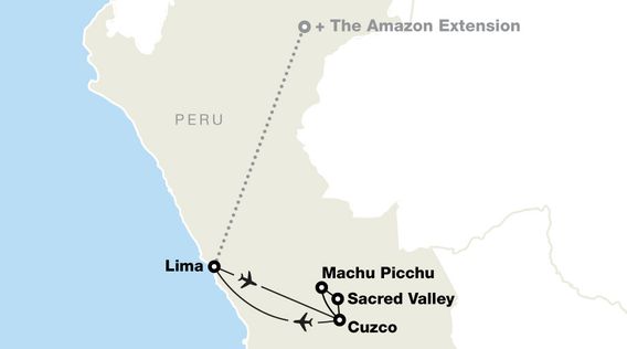 Traveler at Machu Picchu in Peru