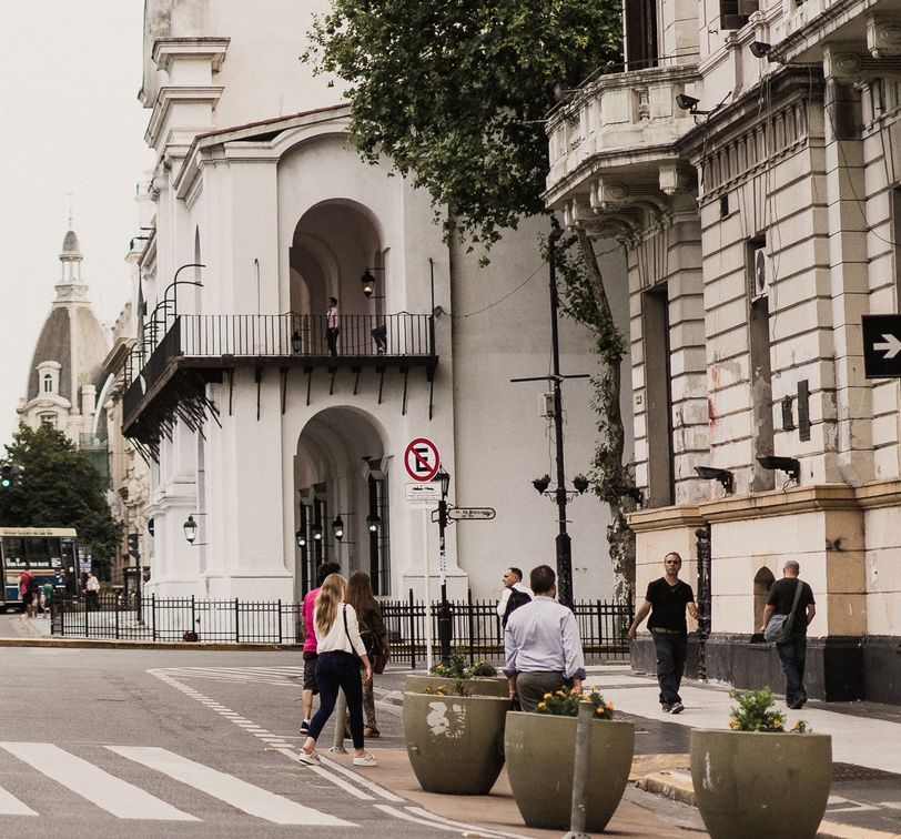 people near plaza de mayo in buenos aires argentina