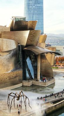 View of Guggenheim museum in Bilbao Spain