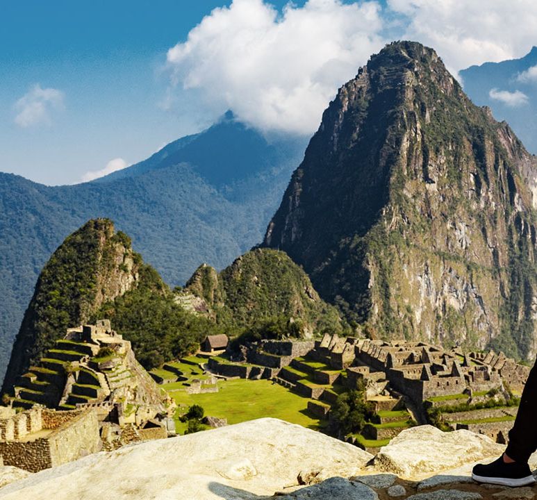 Traveler at Machu Picchu in Peru