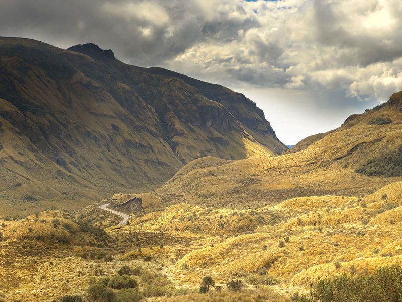 mountains in andes mountain range in south america on a cloudy day