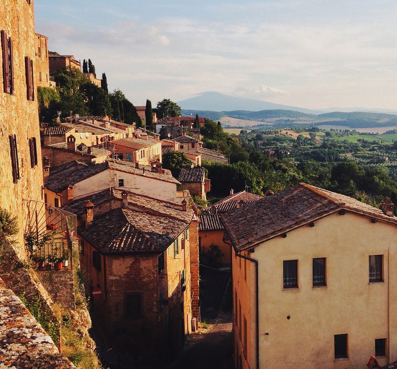 Moody view from Tuscany of vineyards