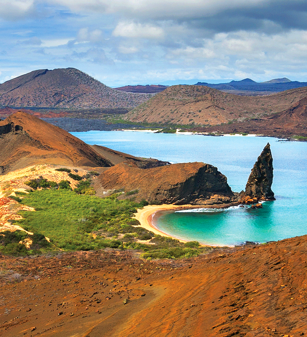 beaches on bartolome island in the galapagos islands in ecuador