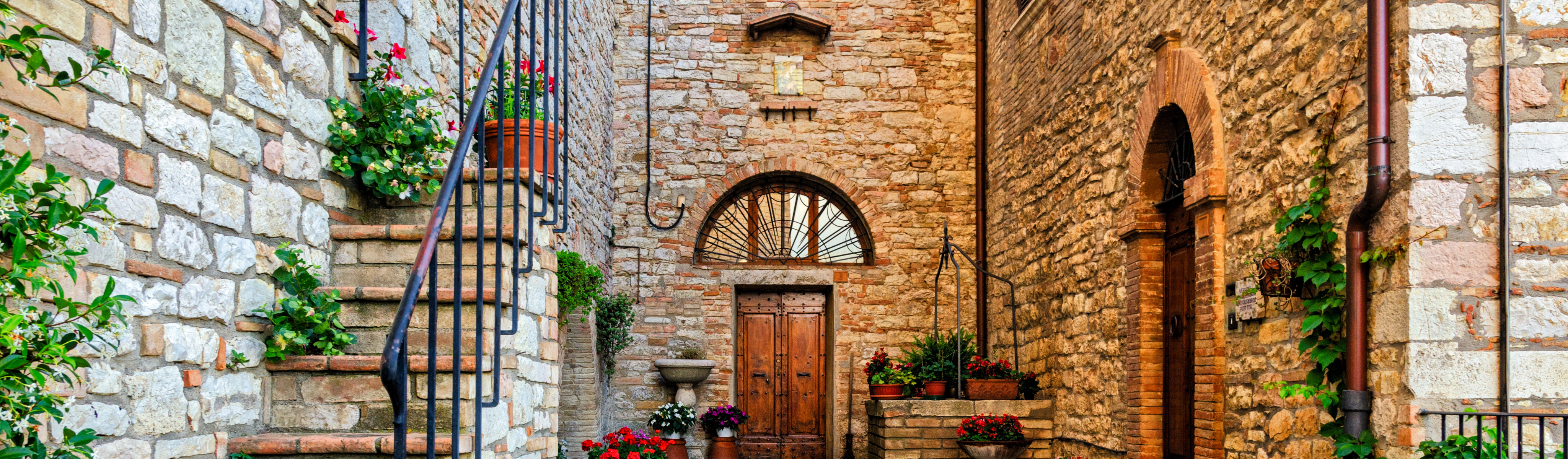 brick buildings in umbria italy