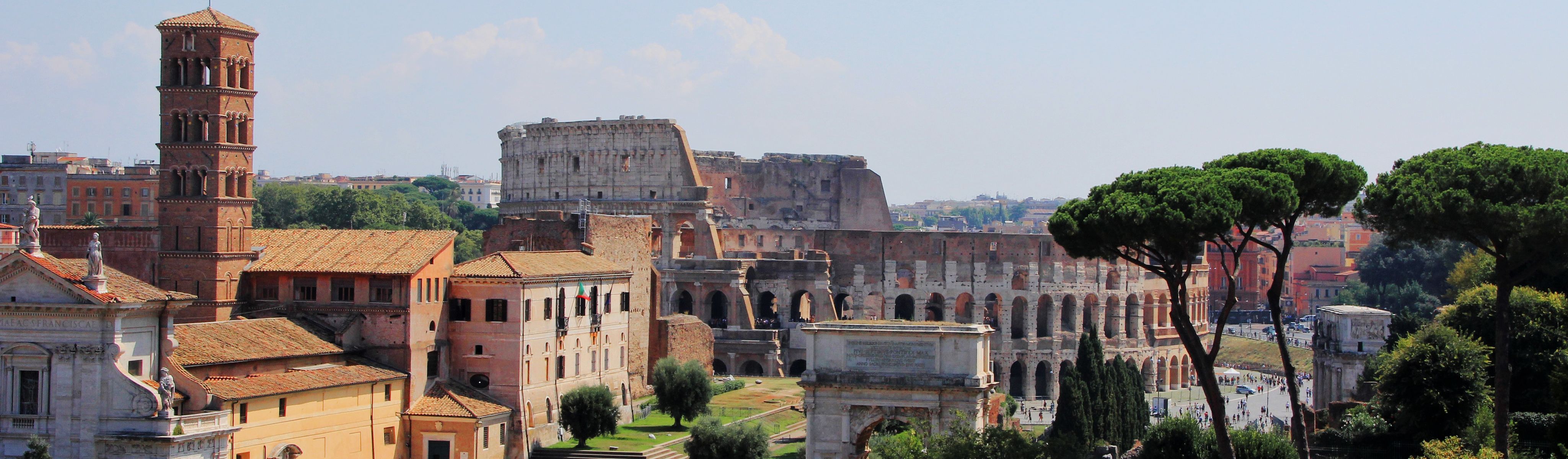 roman colosseum on a sunny day in rome italy