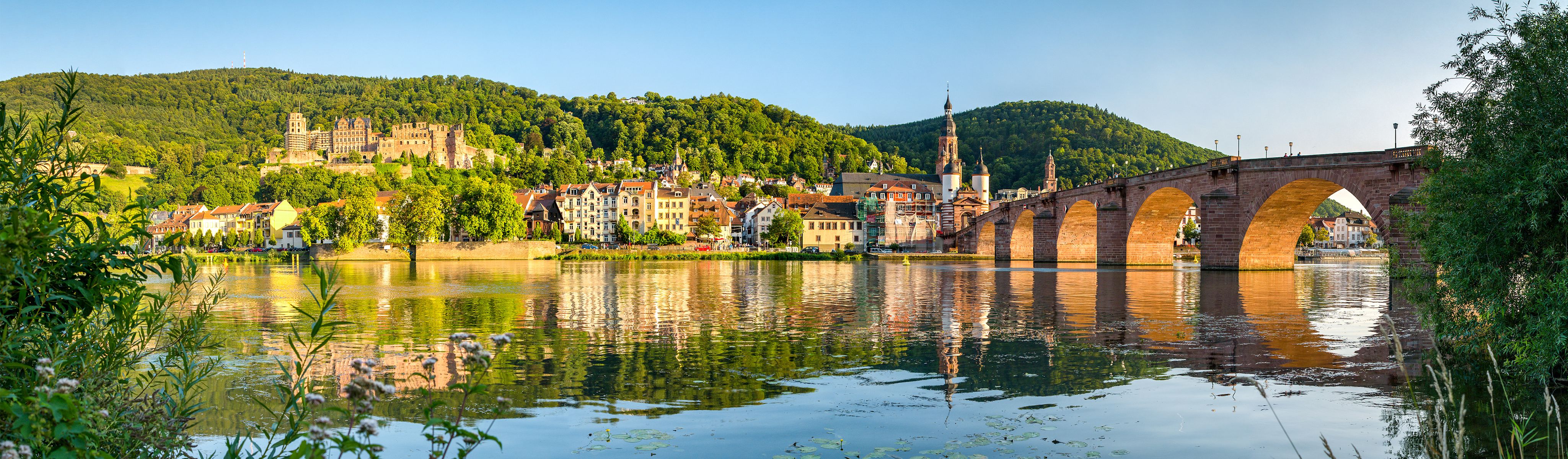 bridge over the river in heidelberg germany on a sunny day