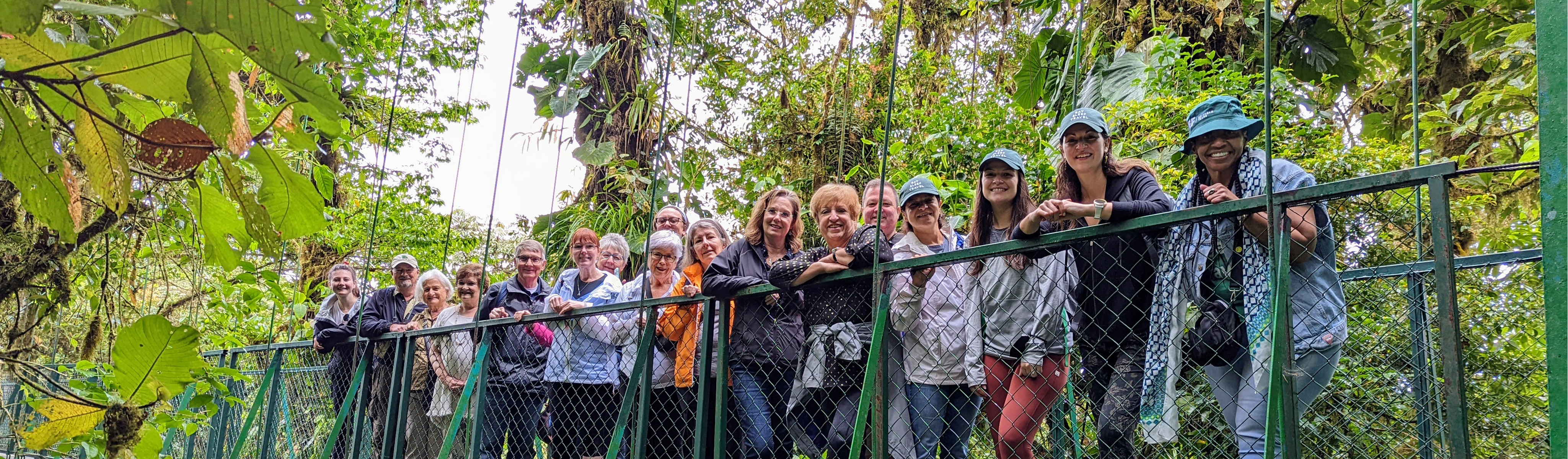 group of travelers on a group activity together