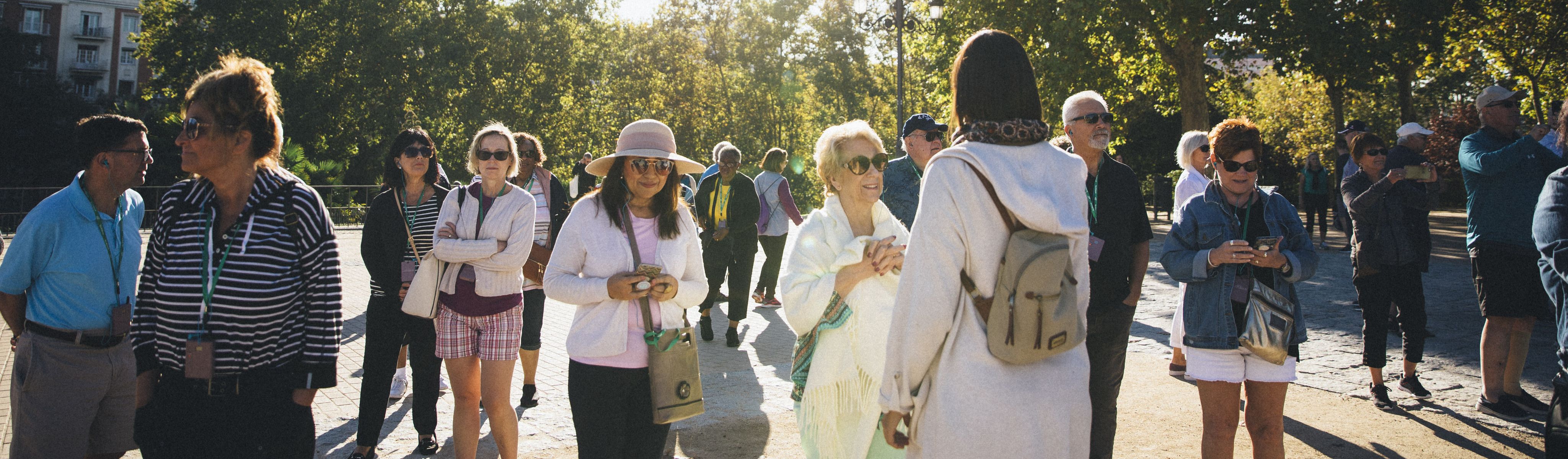 group tour walking around spain