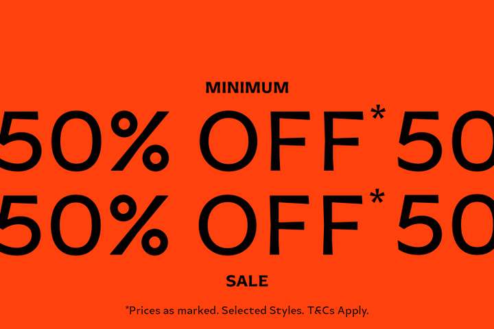 Min. 50% off outlet