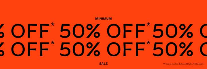 Min. 50% off outlet