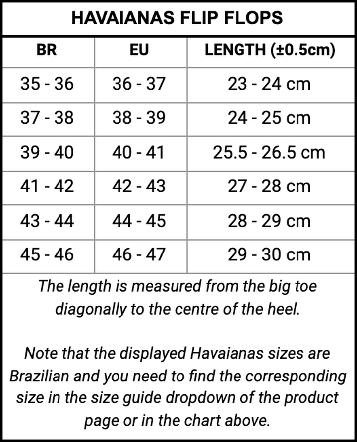 size guide havaianas