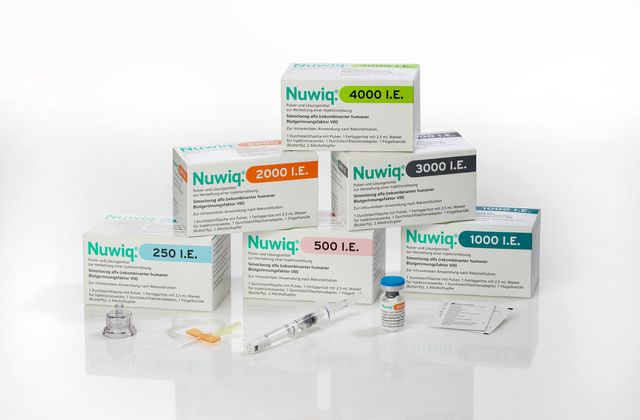 Packshot of Nuwiq® - human coagulation factor VIII (rDNA), (simoctocog alfa)