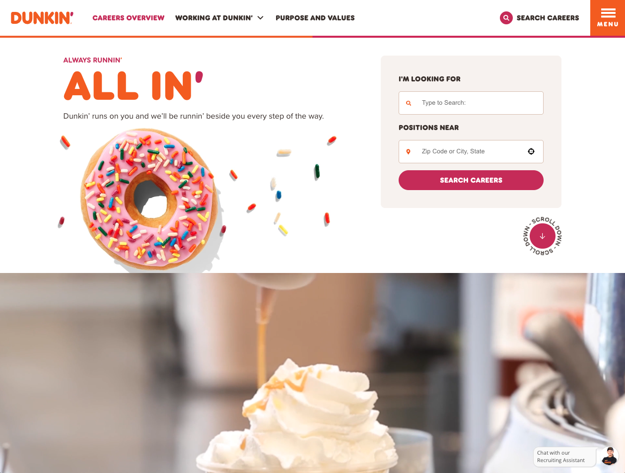 Dunkin' career site image 3