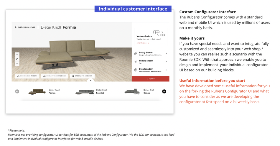 Custom Rubens Configurator UI example