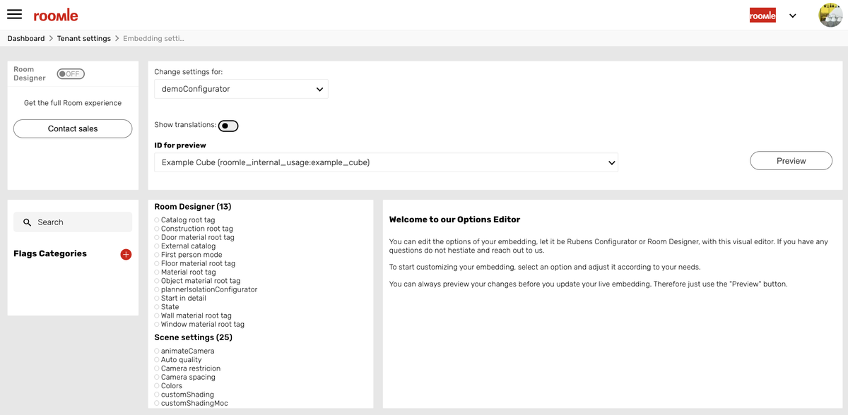 Rubens Admin Feature Flags