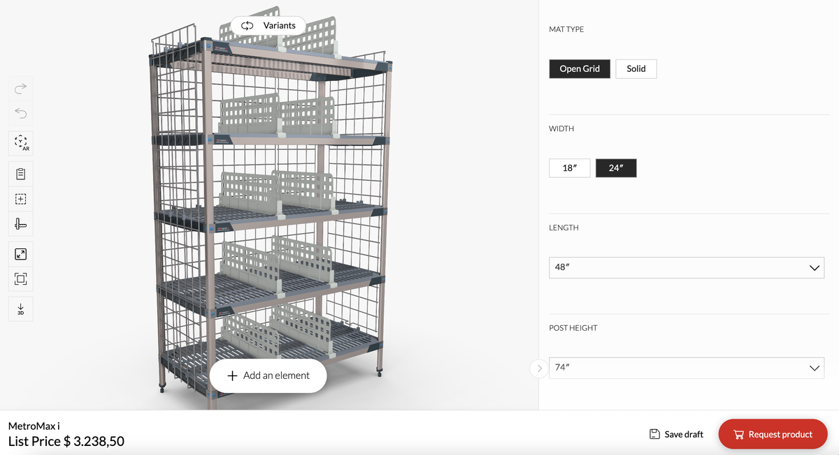 3D Shelves Configurator