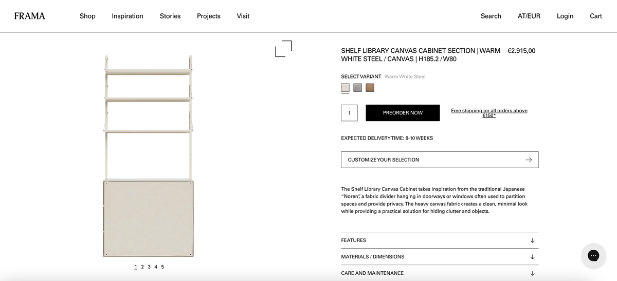Dedicated Product Detail Page with Configurator Button