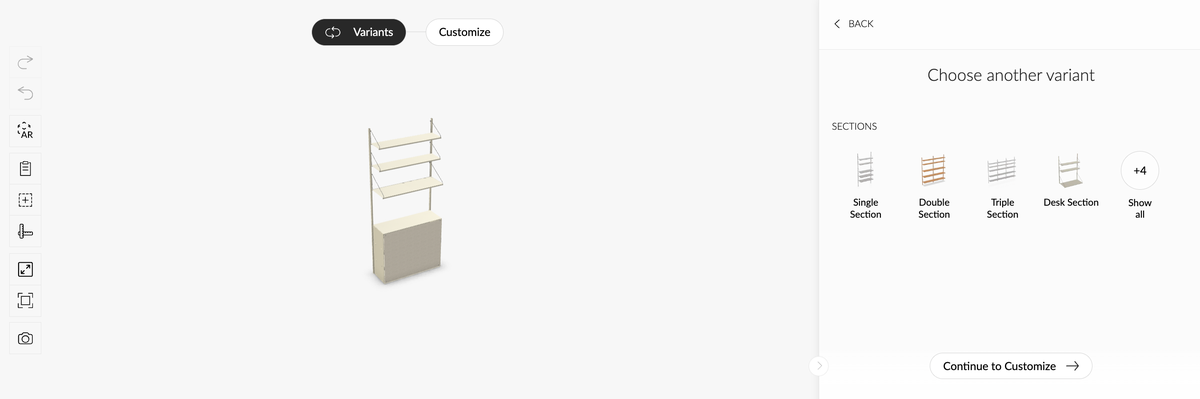 Variants Feature in Rubens Configurator