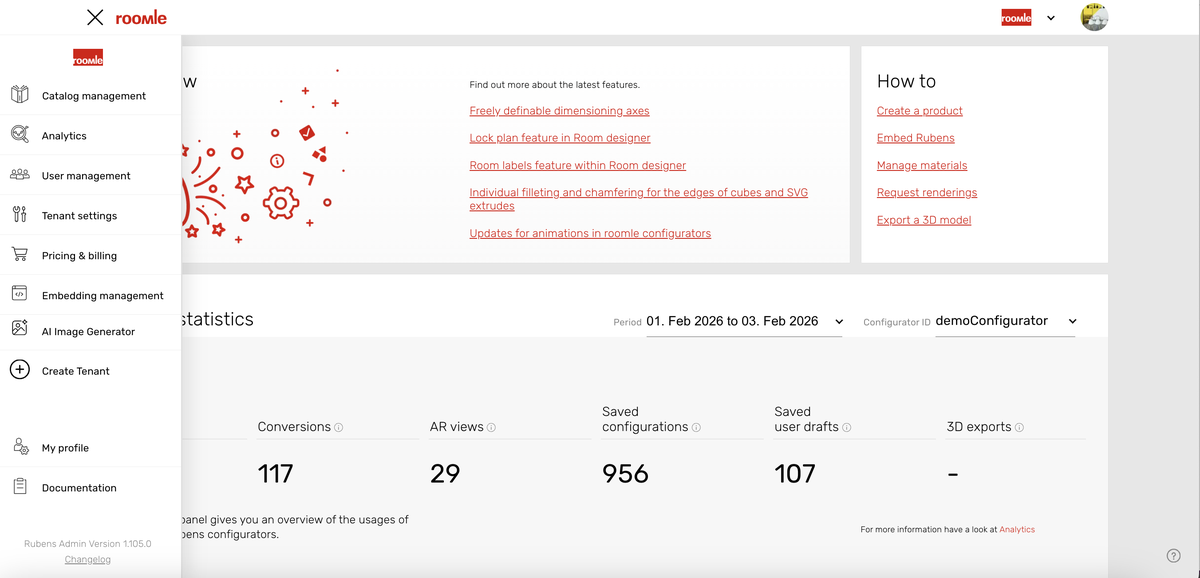 Rubens Admin Overview