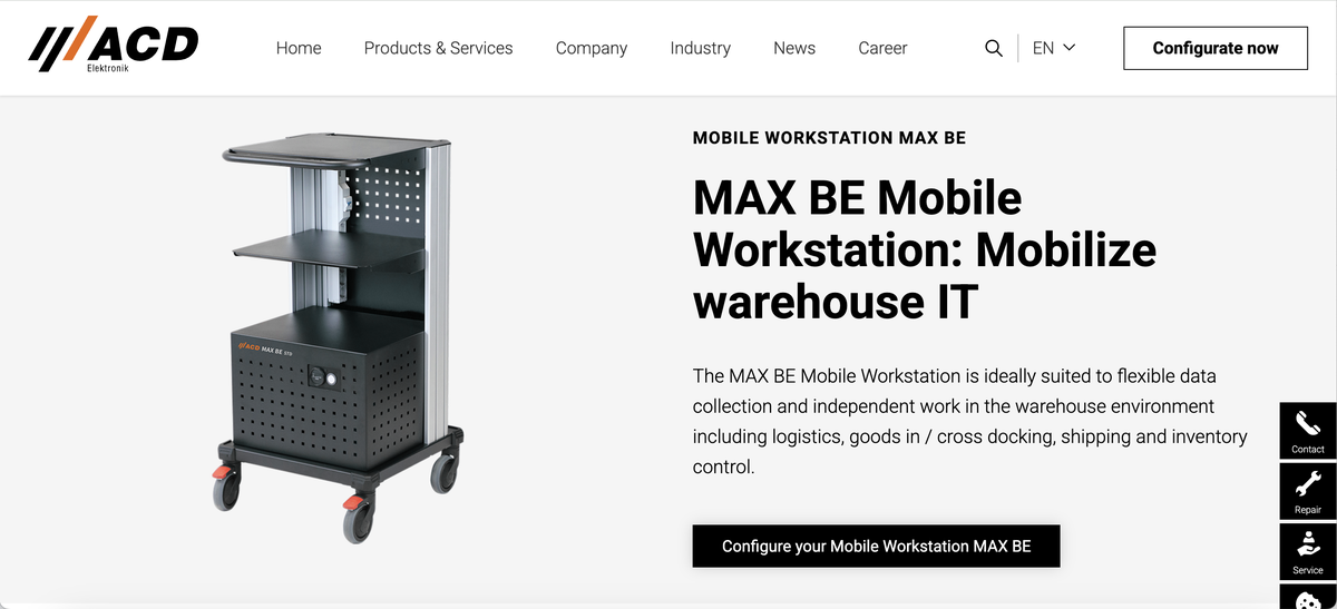 Landing Page with Configurator Link