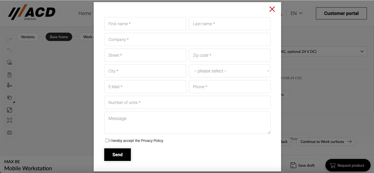 Configurator Integration with Custom Lead Generation Form