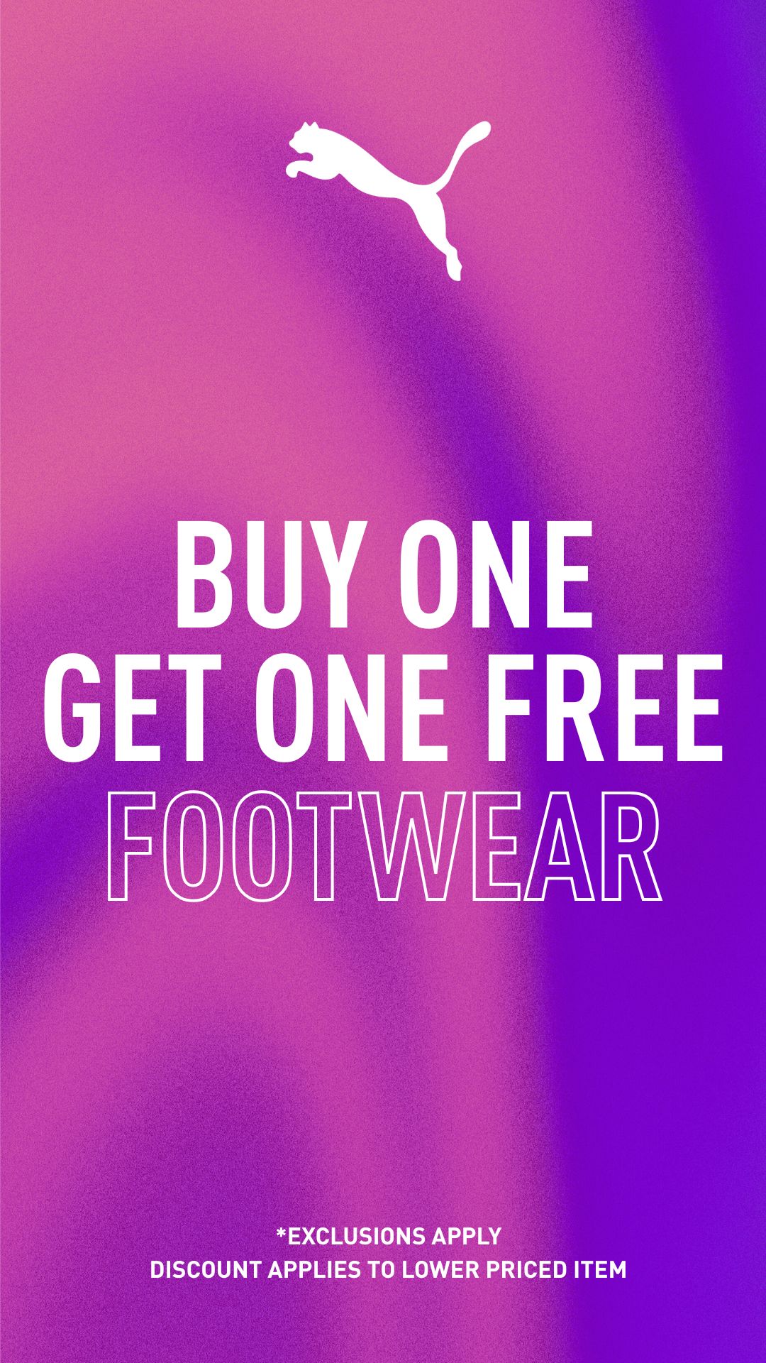 Buy one get one free footwear at Puma 