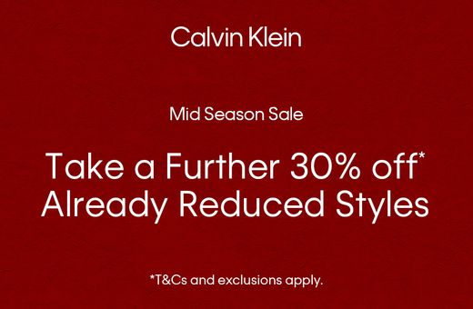 Calvin Klein Take A Further 30% Off Already Reduced Styles