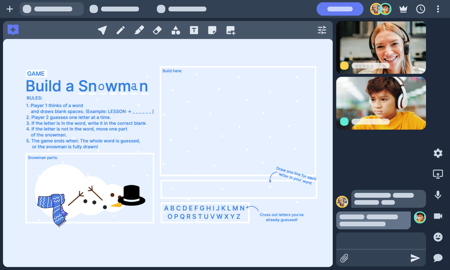 Snowman Word game