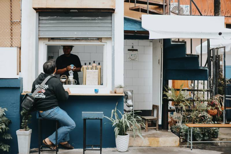 Street vendor selling coffee