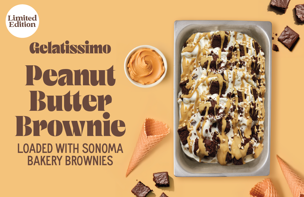 Discover Gelatissimo's NEW limited-edition deluxe flavour Peanut Butter Brownie