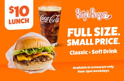 Betty's Burger $10 Lunch